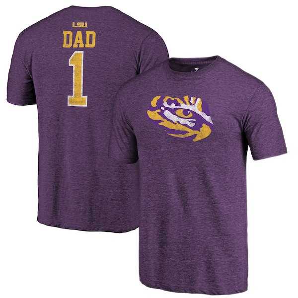 LSU Tigers Fanatics Branded Purple Greatest Dad Tri Blend T-Shirt,We sell and wholesale LSU Tigers Fanatics Branded Purple Greatest Dad Tri Blend T-Shirt on line form chian!